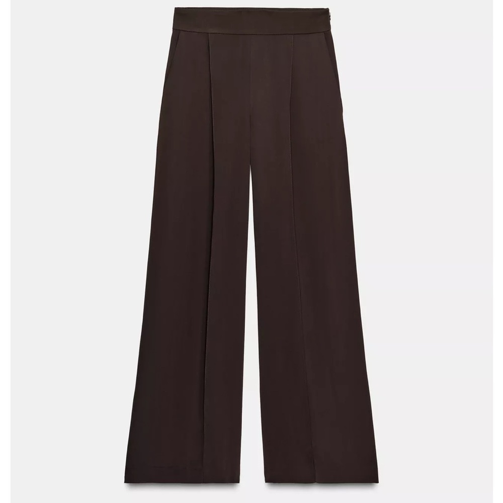 Zara NWT dart pleated brown pants